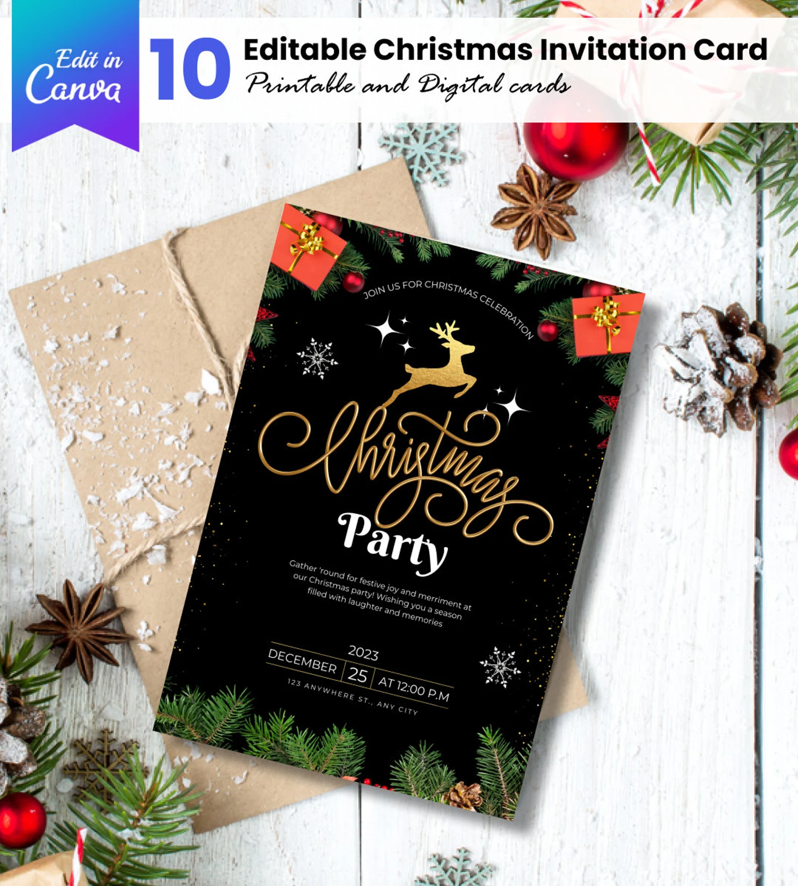 Christmas Party Template Invitation - celebration