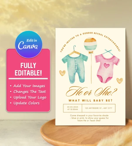 Fully Editable Baby Shower Invitation Templates