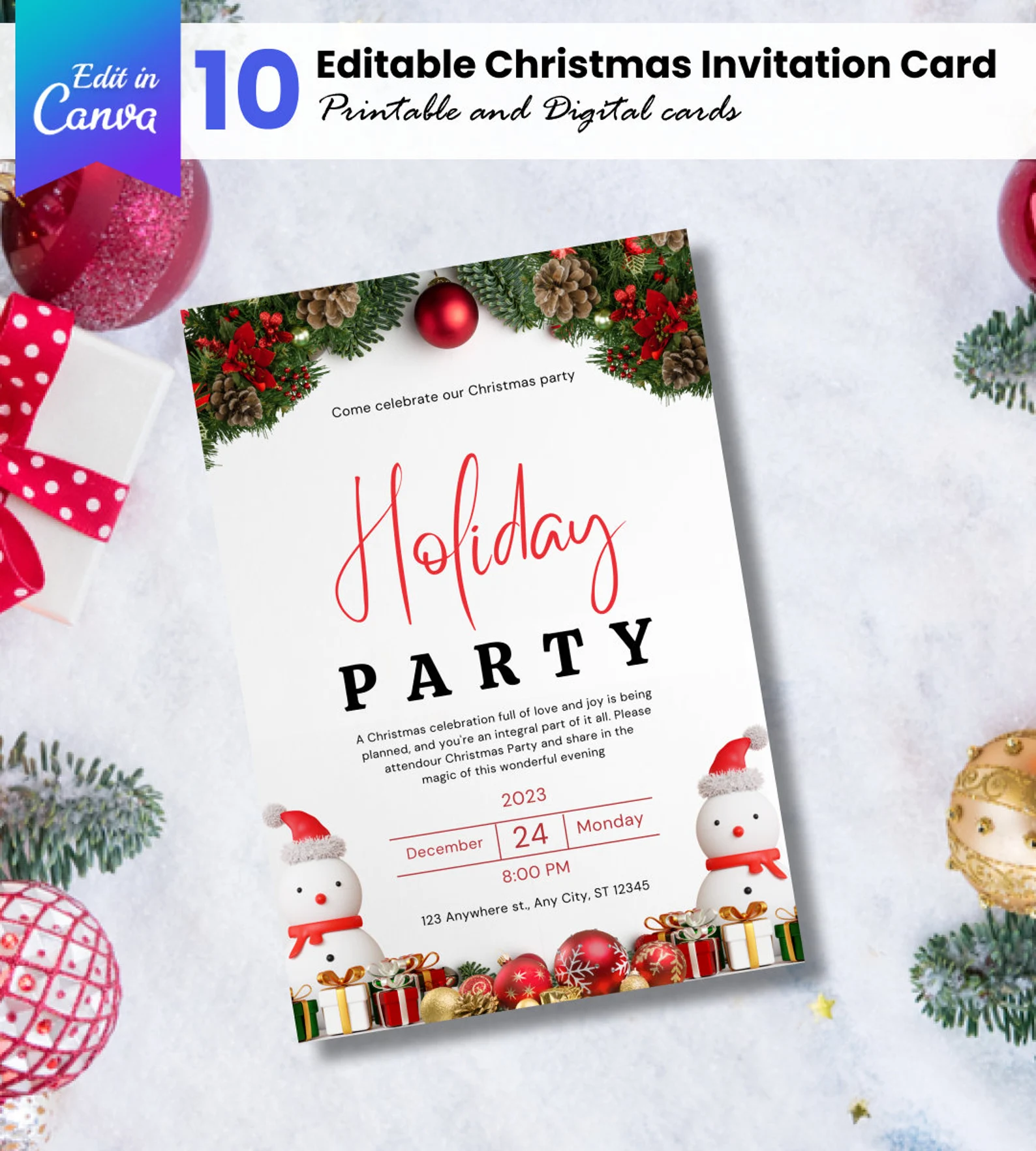 Christmas Holiday Party Template Invitation