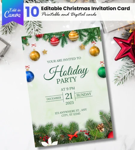 Christmas Party Template Invitation Holiday Party