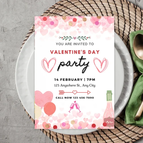 Valentines day digital card invite