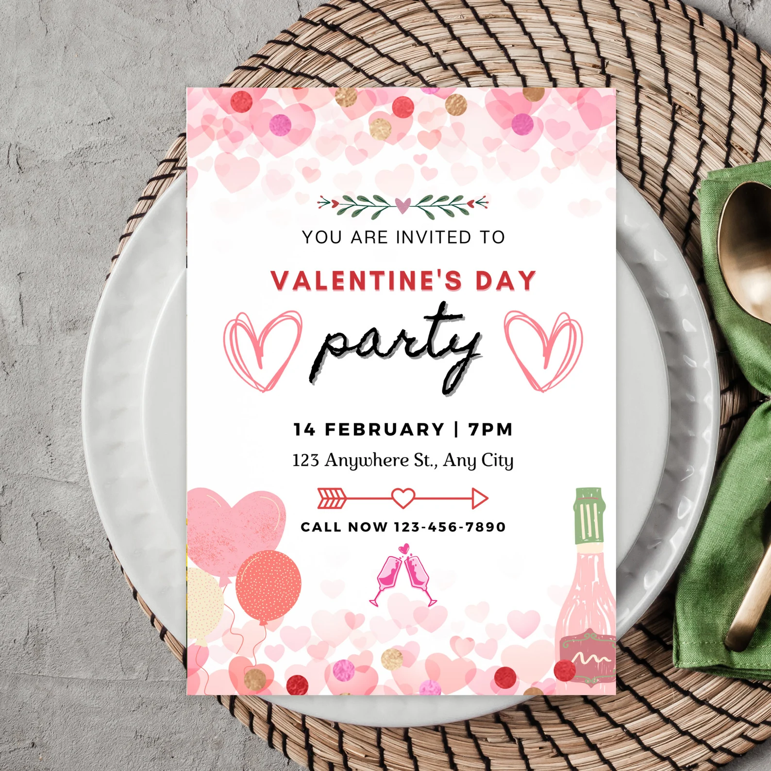 Valentines day digital card invite