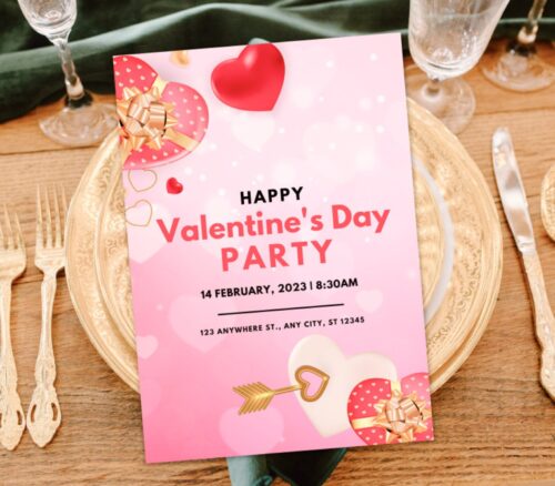 Valentine's Day Party Cookie Invitation Template - Image 2