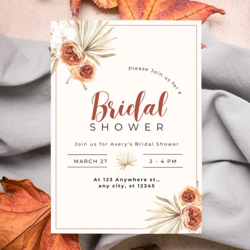 Autumn Bohemian Bridal Shower Invite