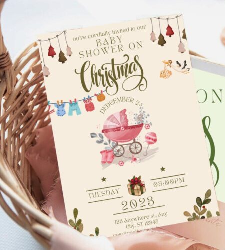 Christmas Baby Shower Invitation Templates