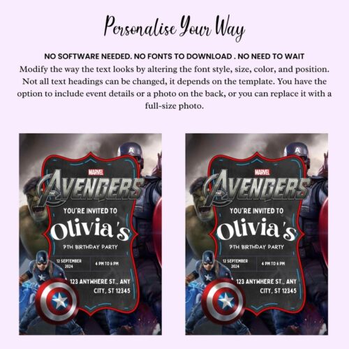 Superhero Invite Editable Template - Image 5