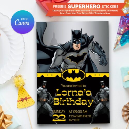 Batman Invitation - Superhero Party Invitation