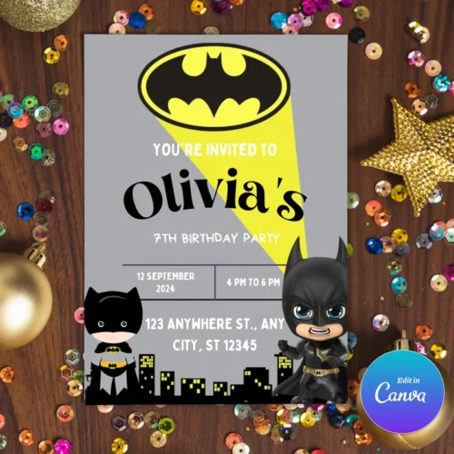 Superhero Birthday Invitation