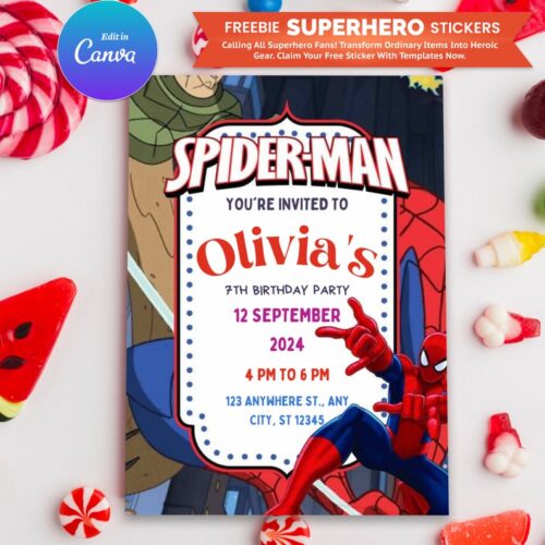 Spiderman Birthday Invitation