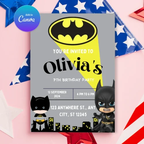 Superhero Birthday Invitation